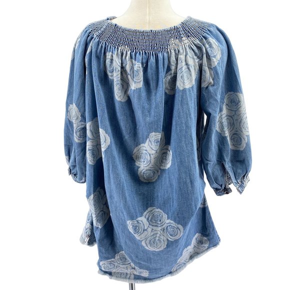 One X Oneteaspoon Lead rose mini dress size medium off on shoulder denim - Picture 7 of 12